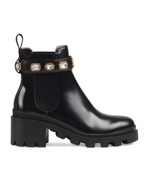 gucci rubber ankle boots|gucci boots embellished.